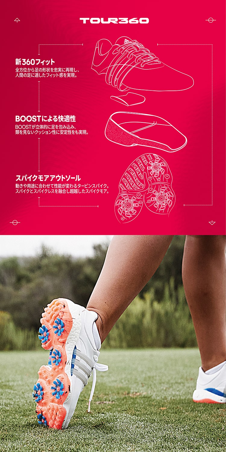 adidas　レディースゴルフシューズ【２４,５㎝】スパイクレス　新品未使用