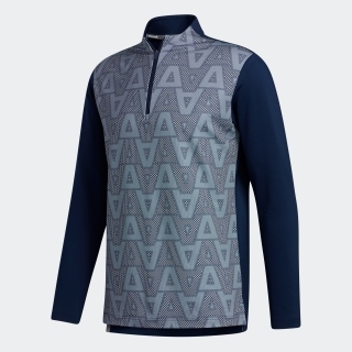 ジオメトリックパターン 長袖ジップモックシャツ / Graphic Half Zip Sweatshirt