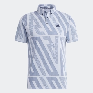 ADIDASジャカード 半袖ボタンダウンシャツ / Polo Shirt