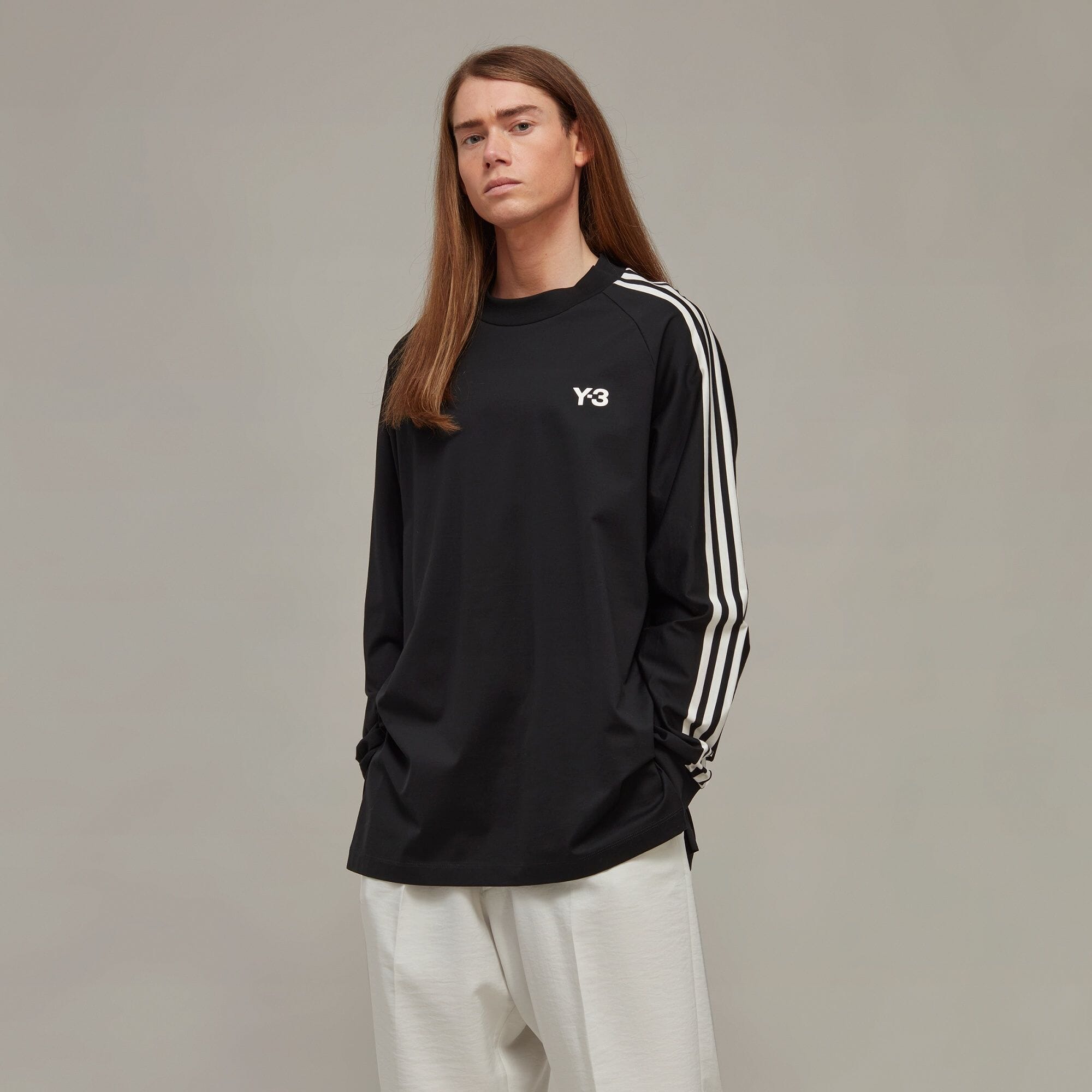 Y-3 STRIPES LONG SLEEVE TEE Y-3