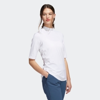 ソリッドメッシュ UPF50+ 5分袖モックネックシャツ