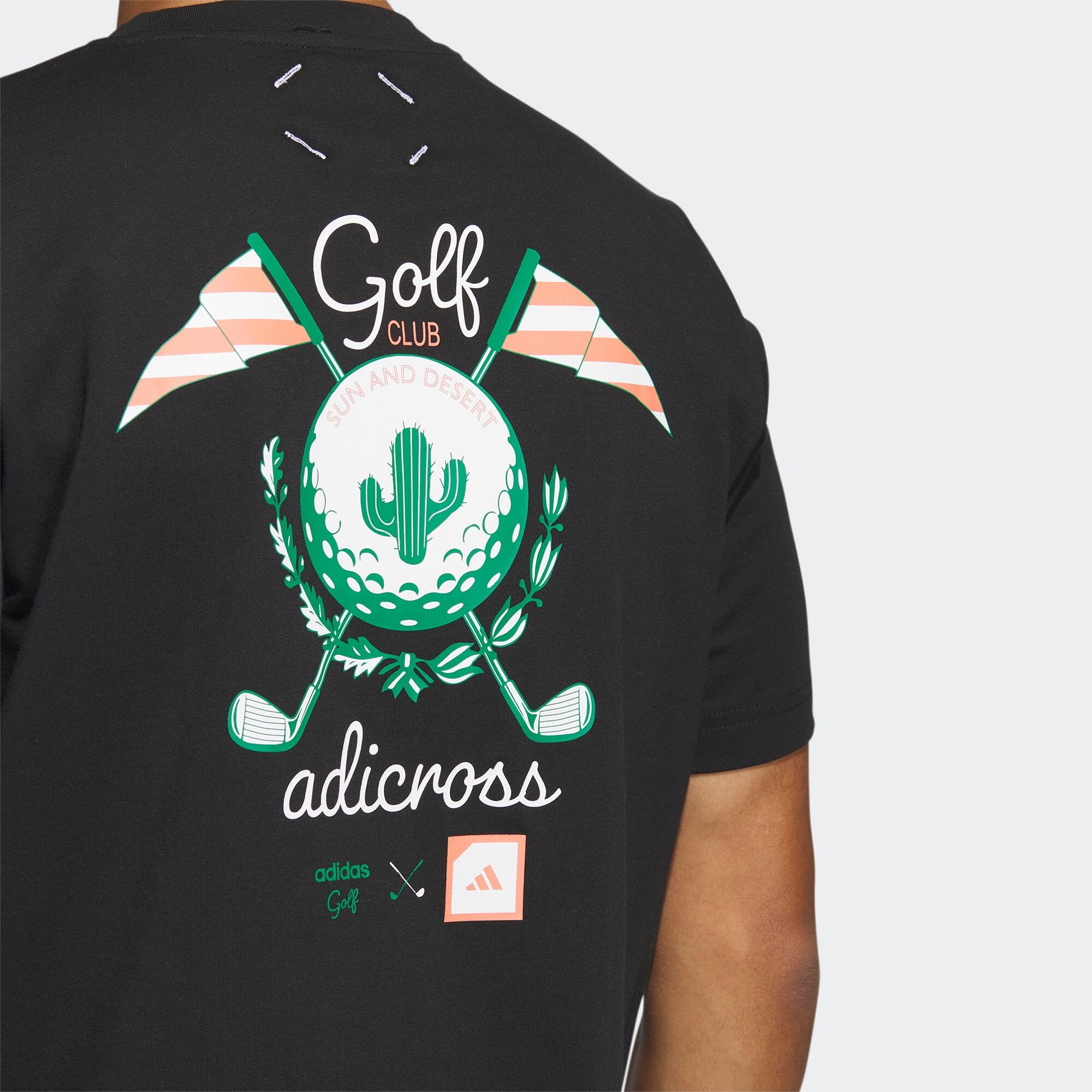 ADICROSS デザートプリント 半袖Tシャツ メンズ ゴルフ