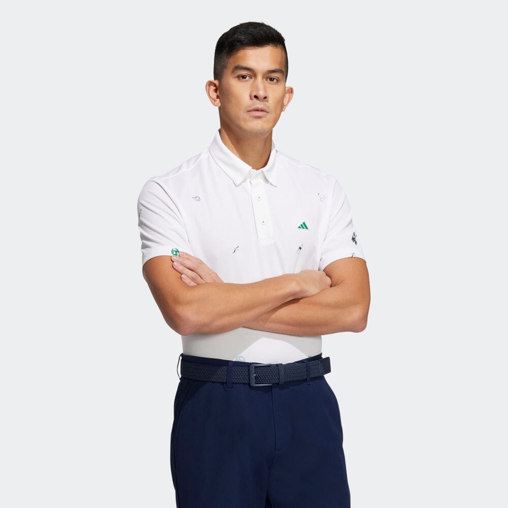 格安激安 アディダス adidas メンズ ゴルフ 半袖シャツ PLAY GREEN サッカープリント 半袖ボタンダウンシャツ HS9054  カラーなし