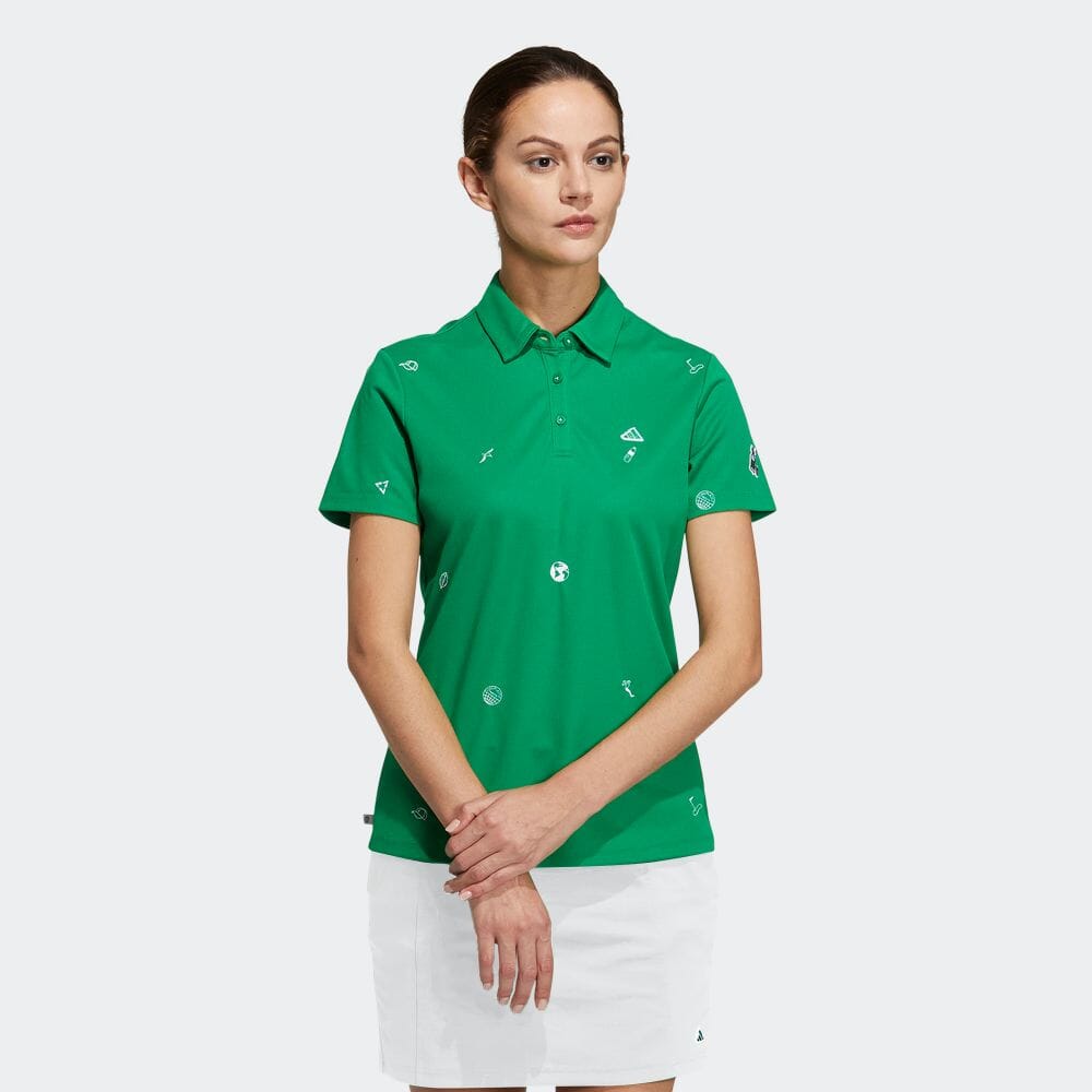 PLAY GREEN モノグラム刺繍 半袖ボタンダウンシャツ