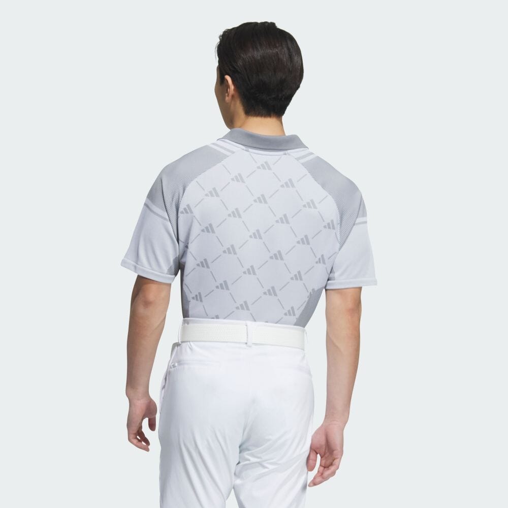 adidas golf サイドシームレス モノグラム 半袖ポロシャツ