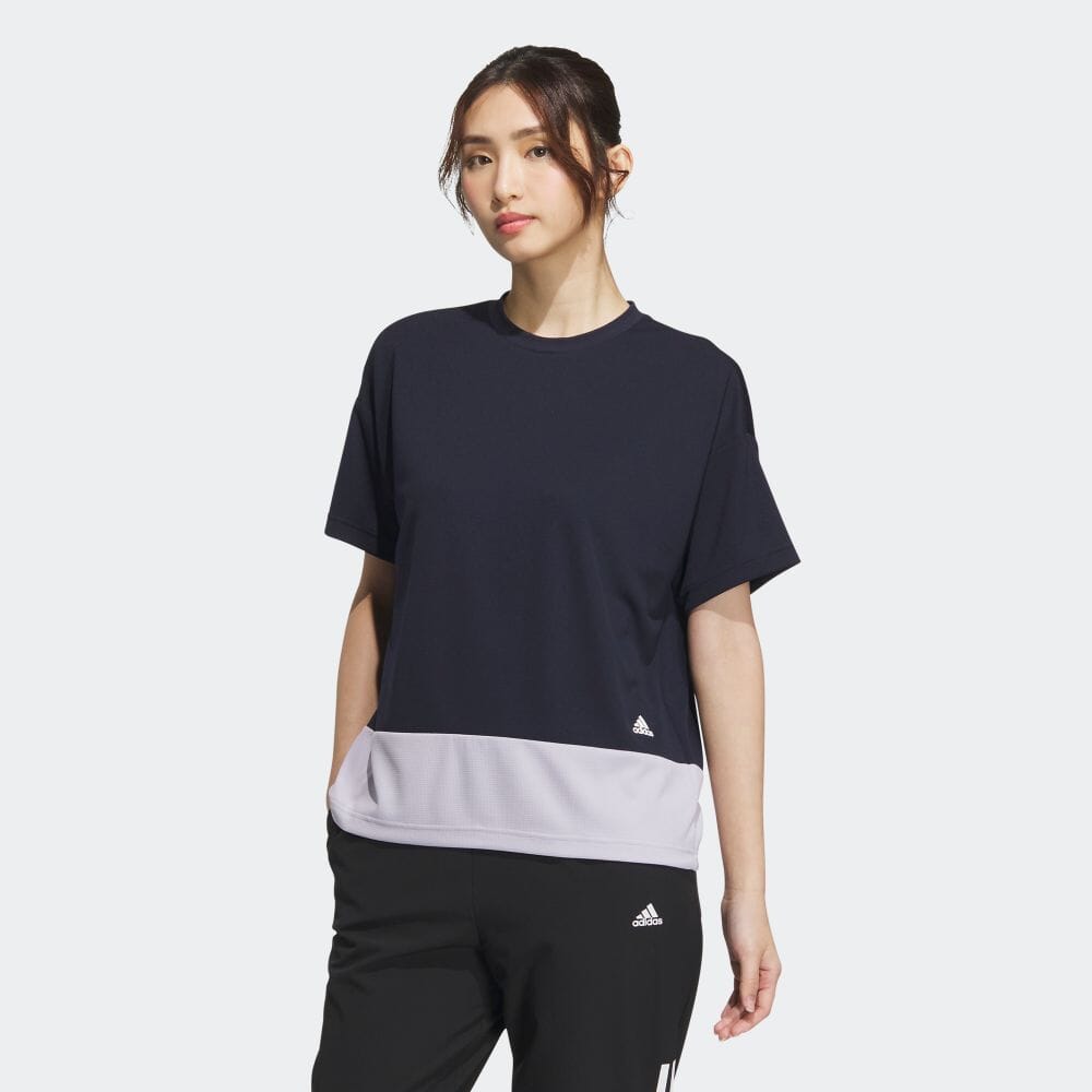 シーズナル スポーツウェア ルーズフィット カラーブロック半袖Tシャツ