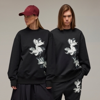 Y-3 GRAPHIC FRENCH TERRY CREW SWEATER