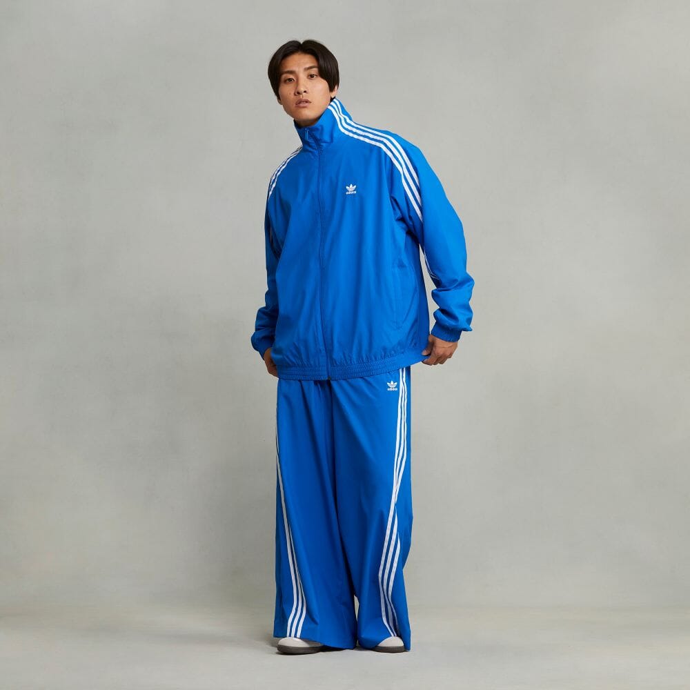 L 新品 adidas ADILENIUM オーバーサイズトラックパンツ 灰