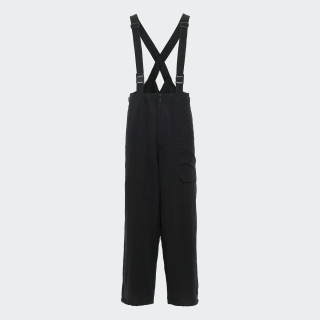 Y-3 WASHED TWILL SUSPENDER PANTS