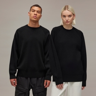 Y-3 LOGO KNIT CREW SWEATSHIRT